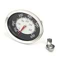 GLOWYE 60070 Oval Thermometer for Weber Q1200 Q120 Q2200 Q220 Series Grill, 2-1/8" Dia Accurate Temperature Gauge Replacement for Weber 51010001 54060301 51040001 51080001 BBQ Charcoal Smoker Grills
