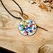 Handmade Murano Glass Millefiori Pendant Necklace, Mosaic Glass, Italian Fine Jewelry for Women, Sterling Silver Frame, 1.25 Inch Diameter, 18 Inch Cord - Made in Italy
