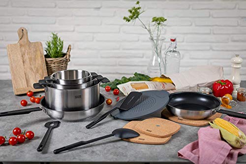 Kuhn-Rikon-Bateria-de-Cocina-Smart-Compact-Juego-de-3-Piezas-15L-16-Cm-30L-20-cm-y-5L-24-Cm-Acero-Inoxidable-1810-Tapa-Silicona-Apta-para-Todo-Tipo-de-Cocinas-Incluso-Induccion