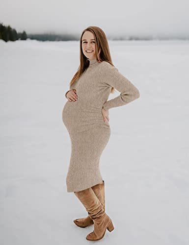 Maternity Dress Baby Shower Dress Maternity Dress For Photoshoot Fall Maternity Dress Maternity Dressbaby Shower Dress Maternity Sweater Dress Maternity Khaki S #TOP1
