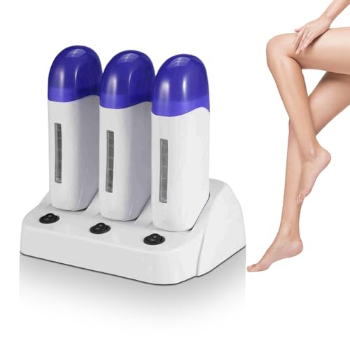 Electric Roll On Wax Warm Machine, Roll on Wax Heater Depilatory Wax Warmer Waxing Kit for Hair Removal Cartridge Melting Waxing Machine with Base for Home and Salon