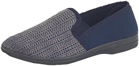 Botas Estar En Casa Zapatillas Bertie De Zedzzz - Pantuflas Tipo Bota A Cuadros Para Hombre, Azul, Talla 40 2/3 EU Zapatillas Cierre Adhesivo