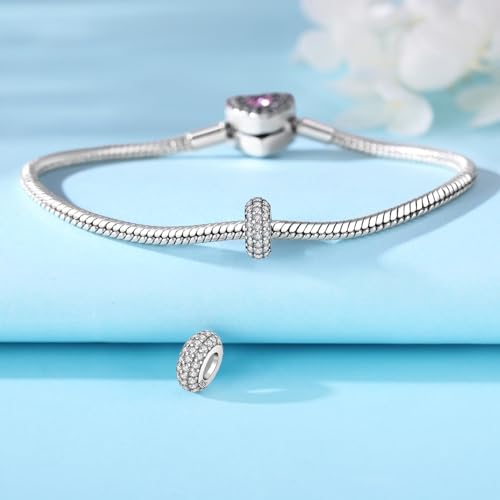 2 Pack 925 Sterling Silver Butterfly Letter Charms for Bracelets and Necklace Alphabet Dangle Pendants Round Spacer Beads Pave Cubic Zirconia Jewelry Gift for Women3