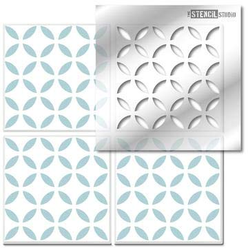 The Stencil StudioCalcot Tile Stencil - Floor wall stencil - just add paint. Ideal for tile and other interior décor makeovers. Fits standard tile sizes. Single Tile - Size 3 inch (10625-3)