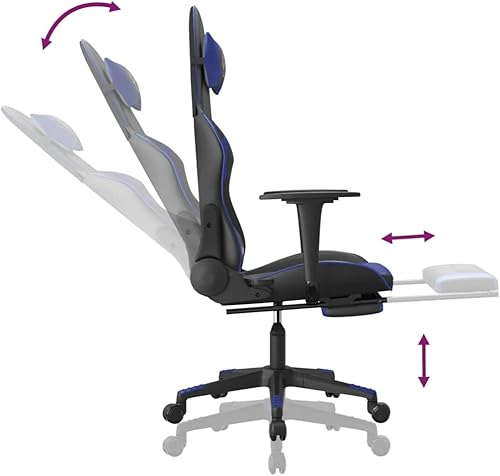 Miniatura 7 de Silla de masaje para videojuegos, silla giratoria para juegos de computadora, silla de tareas con reposacabezas y soporte lumbar, adecuada para