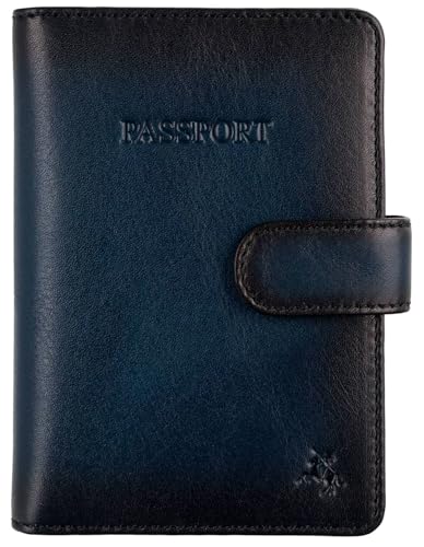 Porte-passeport Visconti Blake en cuir bleu pour vos escales autour du monde