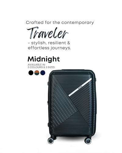 Image of CRUISE Mignight Trolley Bags Multi Set Offer | Hard Shell Expandable Suitcases | Cabin and Check-in Lightweight Luggage Bags for Travel (Set of 1, Midnight Black, Medium)