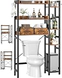 Almacenamiento sobre el Inodoro con 2 cajones, Estante de Almacenamiento Independiente para Ahorrar Espacio sobre el Soporte del Inodoro con 4