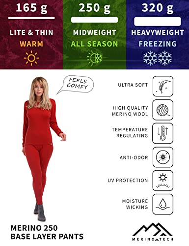 Merino Wool Base Layer Women Pants 100% Merino Wool Leggings Midweight Thermal Underwear Bottoms + Merino Wool Socks(Small, Charcoal Grey 250) #TOP4