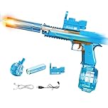 Tecnock Electric Water Gun for Adults and Kids, Automatic Water Blaster with Light-Up Muzzle, Squirt Gun with Rechargeable Battery, 26-32 FT Long Range, Summer Outdoor Beach Pool Party Toy Gift(Blue)