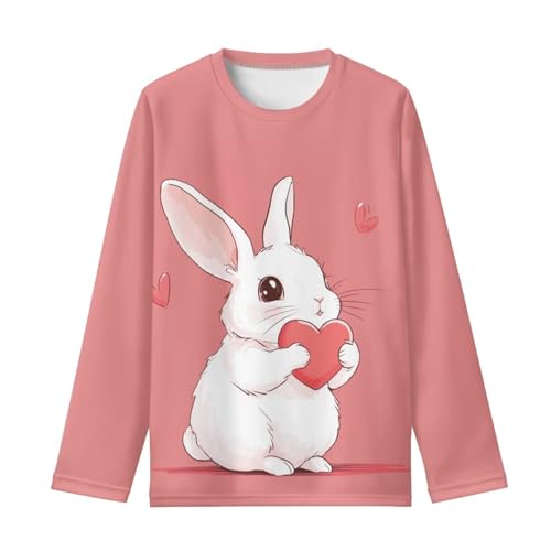 Girls Tee Shirts Size 3-16 Long Sleeve T Shirt for Kids Cute Crew Neck Blouse Athletic Top Gym Sports Outfits