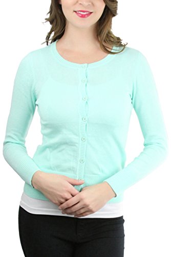 Image of ToBeInStyle Women's Long Sleeve Button Down V-Neck Cardigan