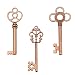 Mixed Set of 30 Vintage Old Look Skeleton Keys Fancy Heart Bow Necklace Pendants (Rose Gold)