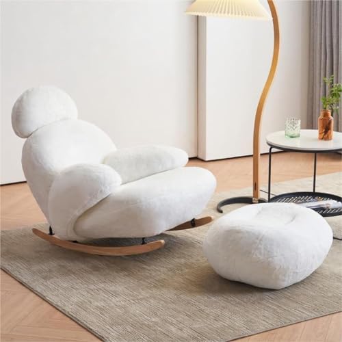 Mecedora con reposapiés, cómodo sillón individual para sala de lectura y relajación