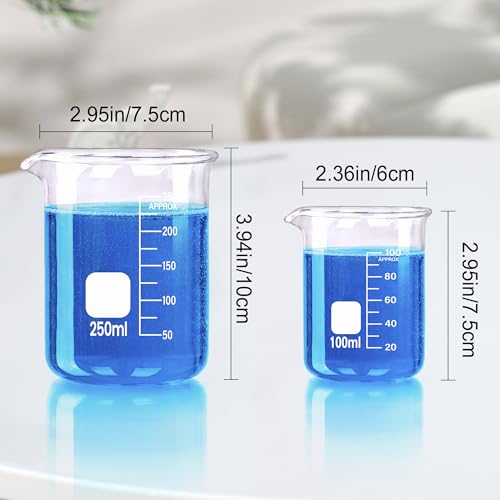 Df Dualferv DF001 Glass Beakers Set, 5 Sizes - 10Ml, 25Ml, 50Ml, 100Ml, 250Ml, 3.3 Borosilicate Beaker For Laboratories thumb #3