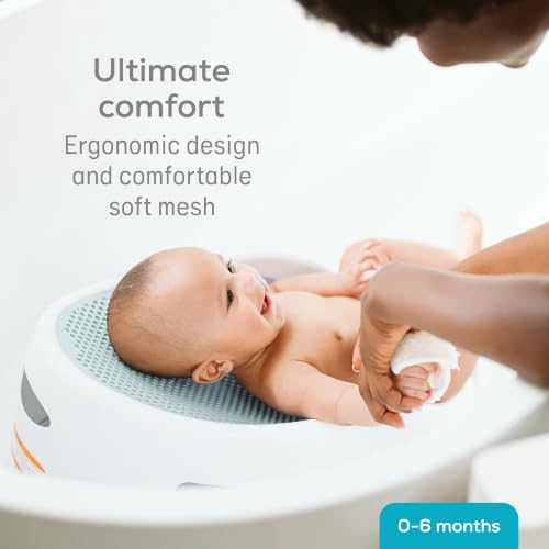 Image of Angelcare Baby Bath Support Bundle, Bath Rinser & Hooded Towel, Aqua | Soft-touch ergonomic bath support, gentle rinser, and hooded towel create a cozy newborn bath routine from birth to 6 months.