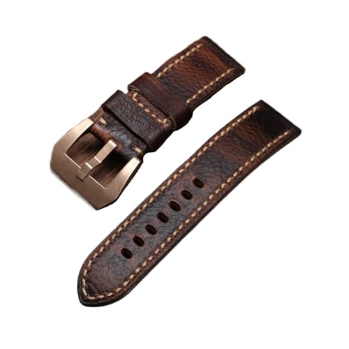 Sangle de montre en cuir véritable et boucle bronze pour look aventurier urbain