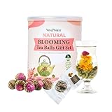 Blooming Tea Flowers Gift Set, 10 Unique Varieties Flowering Tea Balls, Individual Packing Handmade Blooming Balls for Anniversary, Valentine, Birthday