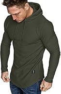 Material:75% cotton,25% polyester. Lightweight and stretchy fabric features, elastic, soft, gym hoodies keep you moving comfortably during your workout. Gym Hooded Design --- Men's lightweight hooded sweatshirt short sleeves, muscle fit, solid color ...