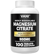 Magnesium Citrate 500MG 100 Tablets- Vegan Safe, High Absorption