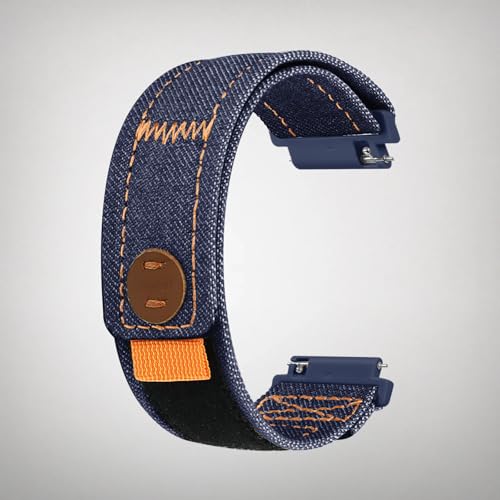 Compatible with 20mm 22mm denim quick-release watch strap, adjustable comfortable sports watch strap, suitable for men and women, universal (Midnight Blue,20mm)