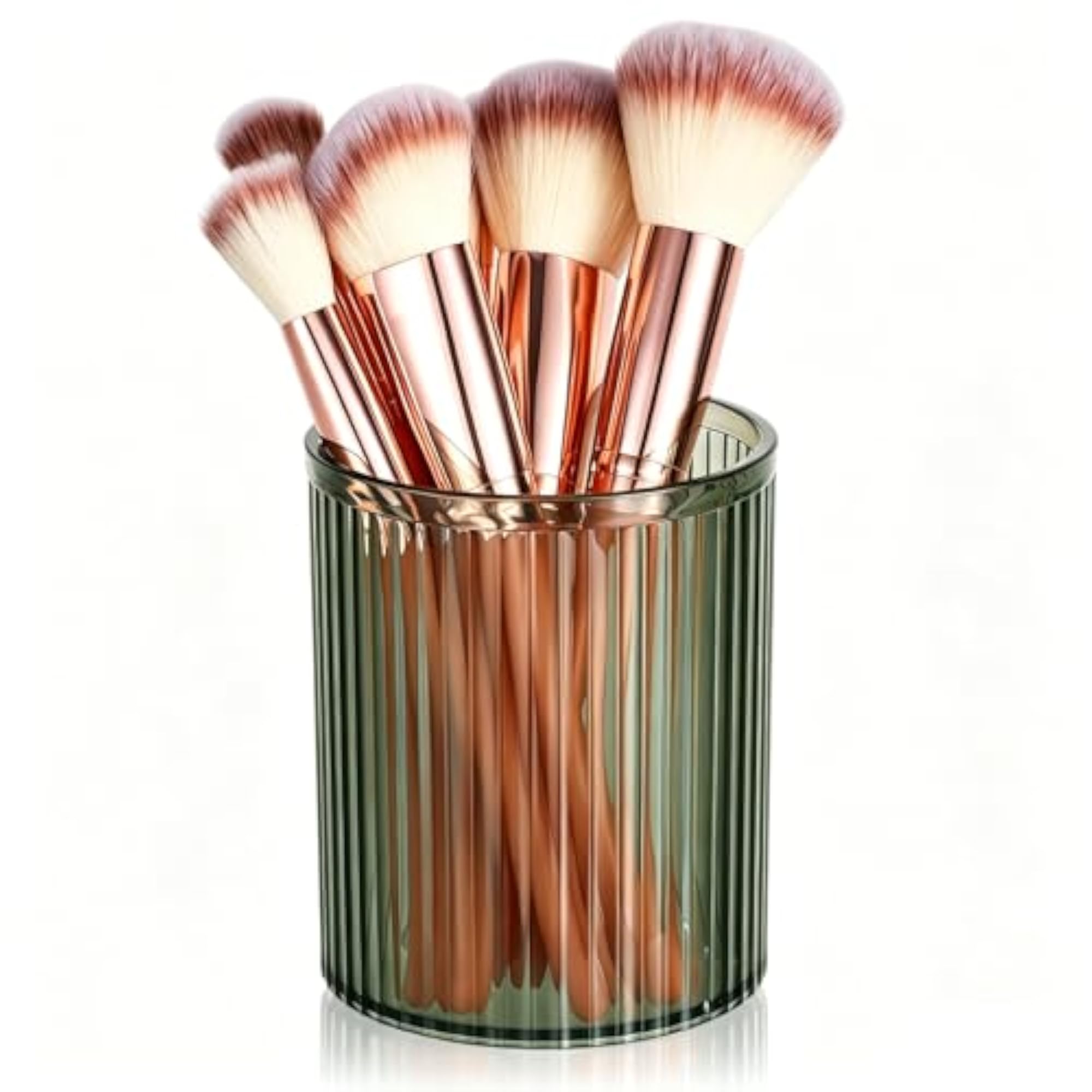 Vintage Striped Acrylic Makeup Brush Holder, 4" Tall