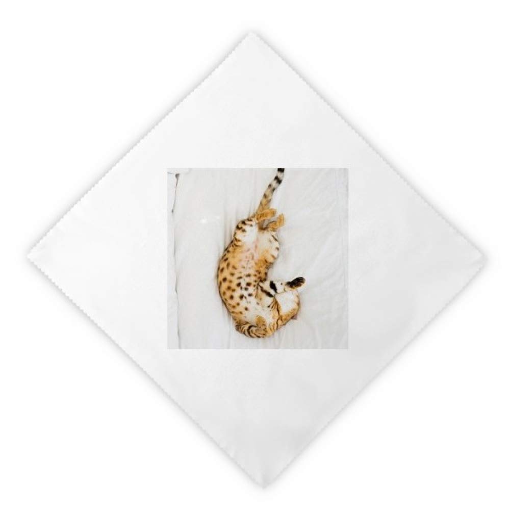 Servilletas de tela ecológicas con foto de ocelote para evitar el papel en las cenas