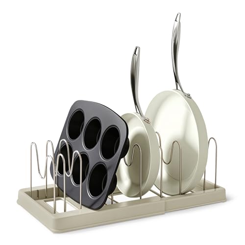 Amazon Basics Organizador de Utensilios de Cocina y Repostería, Incluye 10 Separadores, Acero Inoxidable, Extensible de 31,0cm a 52,6cm