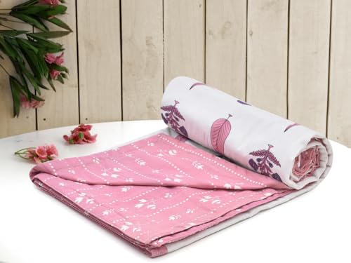 Image of Amazon Brand - Umi Premium Cotton AC Blanket Dohar Single Bed 57x87 | 160 TC Three Layer Soft Comforter | Lightweight All Season Bedding Quilt