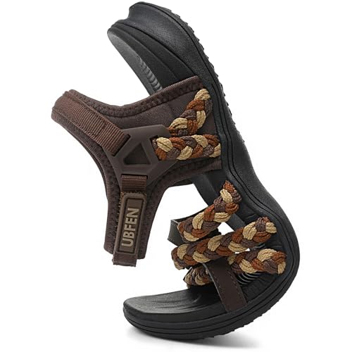 Image of UBFEN Womens Hiking Sandals Outdoors Water Sport Arch Support | Comfortable Adjustable Ankle Strap, Lightweight Suitable for Beach, Travel, Golf and Daily Wear