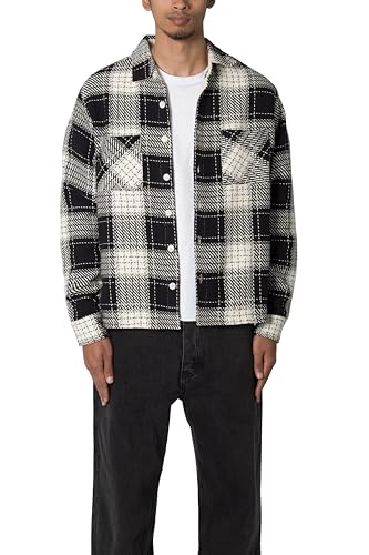 Amazon.com: mnml Men's Classic Flannel Shirt, Black : Clothing