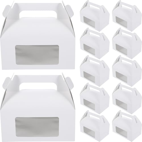 Boîtes à pignon blanches x30 avec fenêtre pour gâteaux maison
