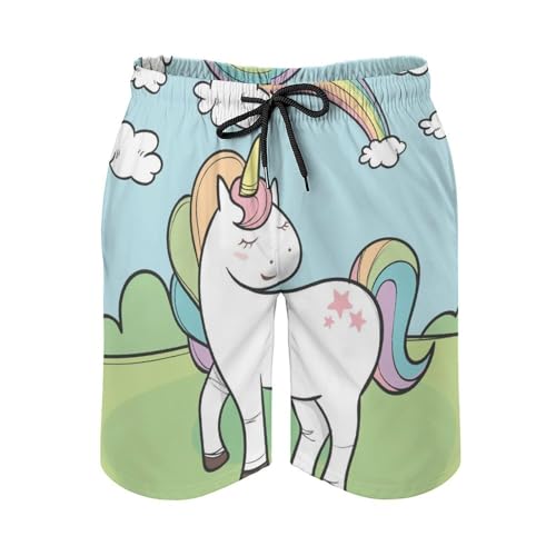 Short de bain homme licorne maillot de bain séchage rapide taille S
