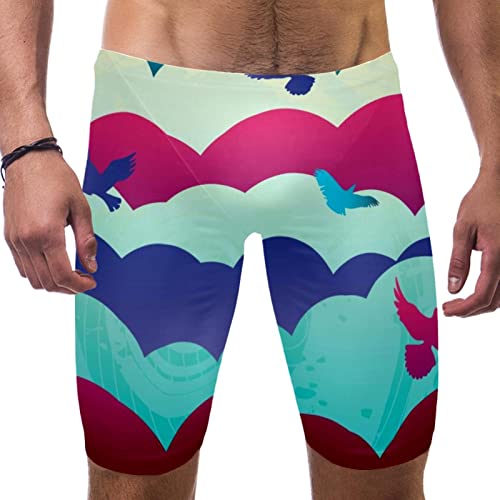 Bañador de competición para hombres y niños con corte de pierna cuadrada Sky
