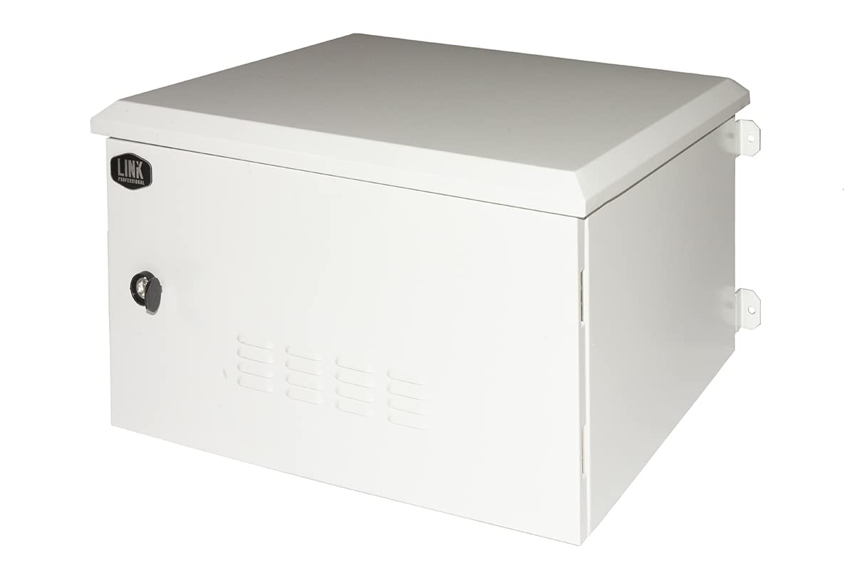 Link LK190945IP Armadio Rack 19 Pollici 9U Per Reti Da Esterno Classe Protezione Ip55 Con Ventole Filtrate, Grigio Chiaro, 600 x 450 x 467 mm