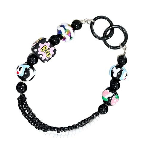 Elegante Portachiavi in Perline Fatte A Mano Cinta A Catena Mobile per Cellulare per Corda da Donna Cordino del Telefono Naturale.