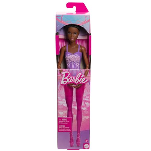 Muñeca Barbie Bailarina con tutú morado removible miniatura 6