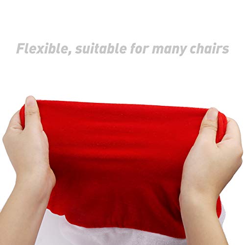 Ccinee Q5134Q16QALJMK 4Pc Red Hat Dining Chair Slipcovers,Christmas Chair Back Covers Kitchen Chair Covers thumb #3