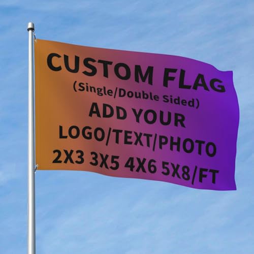 Personalisierte Flagge - Individuelle Flaggen 3x5 Ft, gestalten Sie Ihren Text, Ihr Logo oder Ihr Bild - Robustes Outdoor-Banner für Veranstaltungen, anpassbares Geschenk, beidseitig bedruckt
