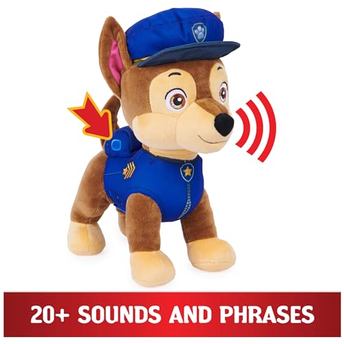 Paw Patrol 6065536 Talking Chase 12-Inch-Tall Interactive Plush Toys With Sounds, Phrases And Wagging Tail, Stuffed Animals thumb #1