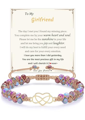 Image of Gifts for Daughter Granddaughter, To My Mom Grandma Wife Girlfriend Sister Jasper Heart Bracelets Birthday Graduation Anniversary Christmas Stocking Stuffers Valentines Mothers Day Jewelry