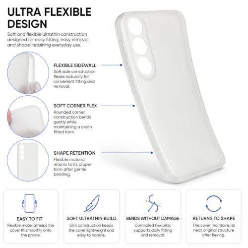 Image of FIRST MART Back Cover for Vivo V70 FE | Ultra-Thin Frosted Matte Semi-Transparent Silicone Case, Anti-Slip Grip, Precise Fit | White