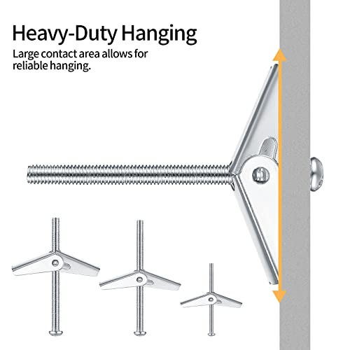 24 Pcs Toggle Bolt And Wing Nut Set, Wall Anchors And Screws, Phillips Round Head Toggle Bolt And Wing Nuts, #TOP3
