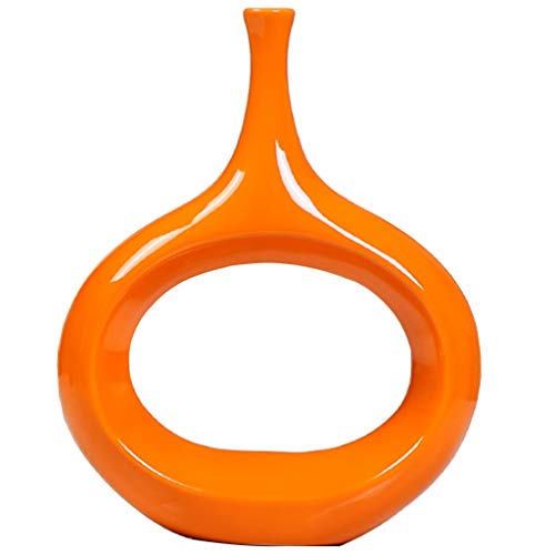 Priority Culture Vase Vase en Céramique La Créativité Fleur Décoration De Salon De Chambre À Coucher Vase Cadeau Parfait (Color : Orange, Size : 21.5 * 28cm) Cover