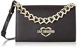 Materiale esterno: Sintetico Love Moschino Borsa Pu Nero, BORSA A SPALLA Donna, Nero, 14x23x10