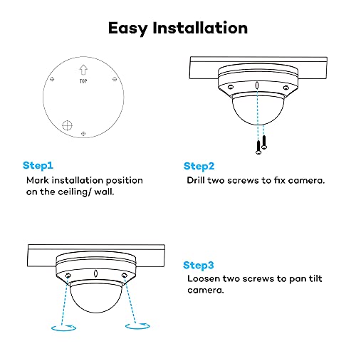 ONWOTE 4K 8MP 3X Optical Zoom POE Security Camera with Audio, 2.8-8mm Motorized Lens, Indoor/ Outdoor, 100ft IR, Add on Dome Camera to ONWOTE 4K Security System