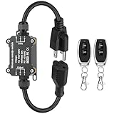 AC110V Remote Control Power Switch,Waterproof Wireless Light Switch,165 Feet Long,AC110V/120V/250V/20A RF Module Relay,Outdoor Weatherproof Smart Socket,Electrical Equipment