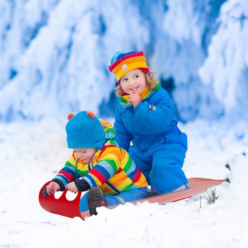 image for Poen 4 Pcs Snow Sled for Kids and Adult Snow Slides Roll up Sled 36.2 