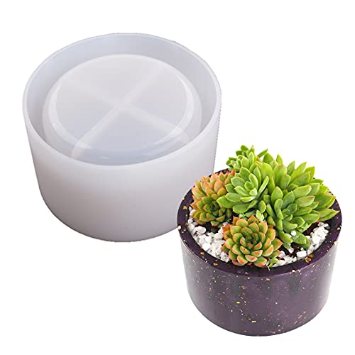 LUOSFUH Molde de resina en forma de maceta de silicona moldes para resina epoxi para hacer regalos hechos a mano y manualidades para decoración del hogar Plantar flores suculentas(1) Cover