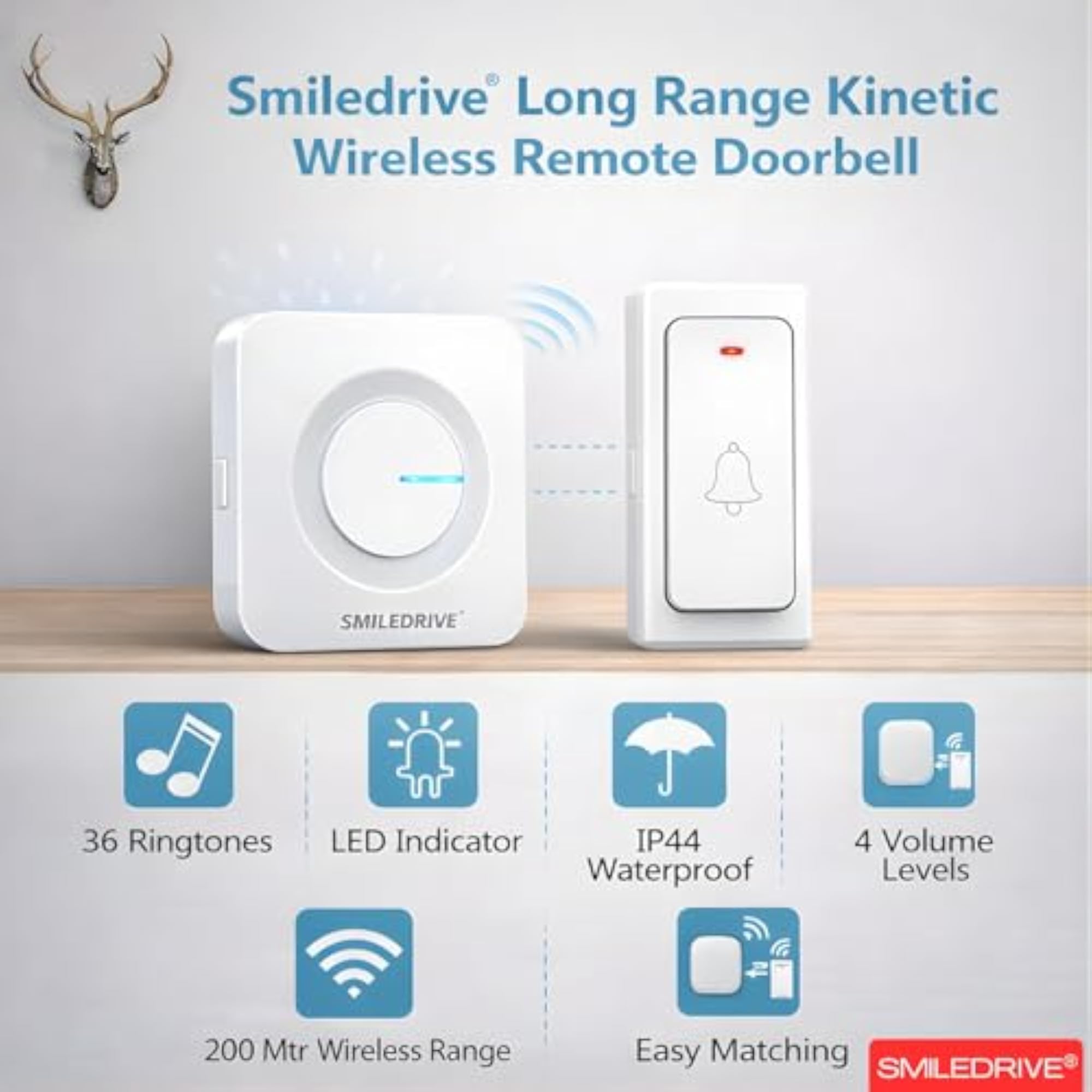 Wireless Long Range Calling Doorbell, 600ft Range